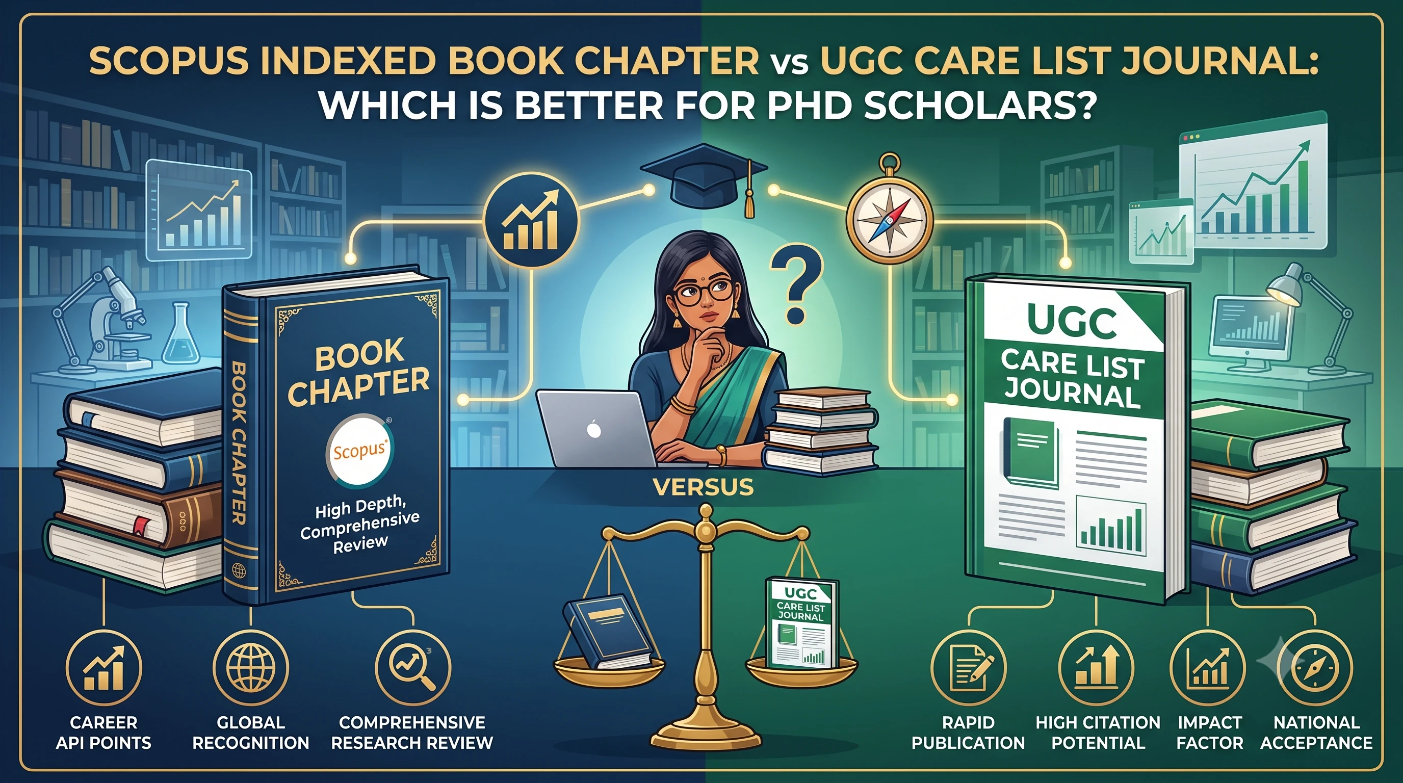 Scopus Indexed Book Chapter vs UGC Care List Journal: Which is Better for PhD Scholars? Cover